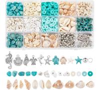 Turtle Beads - 712PCS Starfish Jewellery, DIY Shell Beads for Jewellery Making, Lucky Charms,Turtle Bead and Shell Bead for Jewellery Making,DIY Necklaces Bracelets for Women Girls(no Rope Included)