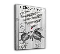 Turtle Canvas Prints: 'I Choose You' Poster - Romantic Couple Wall Art - Unframed Home Decor