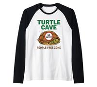 Turtle Cave People Free Zone No Entry Sign Funny Box Turtle Raglan Baseball Tee