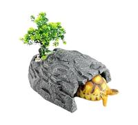 Turtle Cave - Resin Shelter Ornament Leopard | Gecko Cave Realistic Design Safe for Reptiles and Amphibians for Lizards Bearded Dragons Snakes Amphibians Terrariums Fish Tanks