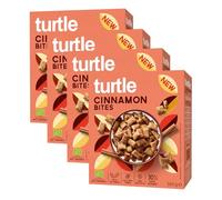 Turtle Cereal Better Breakfast - Cinnamon Bites Gluten Free Cereal 300g (Pack of 4) | Certified Organic Vegan Breakfast Cereal, Rich in Fibre with Prebiotics, 30% Less Sugar, Natural Cassia Cinnamon