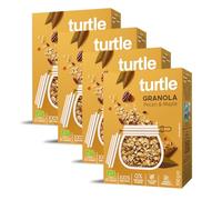 Turtle Cereal - Gluten Free Granola, Pecan & Maple 350g (Pack of 4) | Organic Vegan Gluten Free Cereal, Hand-Baked with Real Maple Syrup & Roasted Pecans, Rich in Fibre, No Refined Sugar