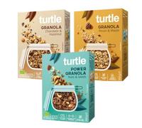 Turtle Cereal - Gluten Free Granola Variety Pack 3 × 350g Boxes | Pecan & Maple, Chocolate & Hazelnut, Nuts & Seeds | Organic Vegan Gluten Free Cereal, Hand-Baked, Rich in Fibre, No Refined Sugar