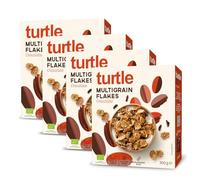 Turtle Cereal - Gluten Free Multigrain Flakes with Dark Chocolate Cereal 300g (Pack of 4) | Certified Organic Vegan Breakfast Cereal, Source of Fibre, Natural Ingredients | Better Breakfast