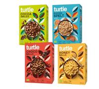 Turtle Cereal - Organic Cereal Multipack 300g (Pack of 4) | Cocoa Smiles, Choco Balls, Honey Balls & Puffed Spelt, Mixed Breakfast Variety Selection | Better Breakfast