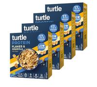 Turtle Cereal - Protein Flakes and Granola -17g Protein Gluten Free Cereal 300g (Pack of 4) | Fibre 18g, Low Sugar, Organic Breakfast, Natural Ingredients | Better Breakfast