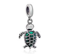 Turtle Charm Bead Original Sterling Silver Charms Sea Tortoise Animal Charms for Pandora Bracelets (Bue Charms)