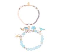 Turtle Choker Necklace Jewelry Bracelets for Ocean Series Beaded Wrist Chain Pink Crystal