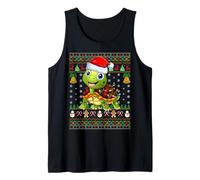 Turtle Christmas Lights Funny Santa Ugly Sweater Cute Xmas Tank Top