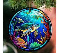 Turtle Christmas Ornament, Wedding Gifts Ceramic Decoration Sea Turtle Christmas Tree Ornament, Holiday Ornament Gift, Sea Turtle Themed Gifts Christmas Keepsake Ideas (Blue Turtle)