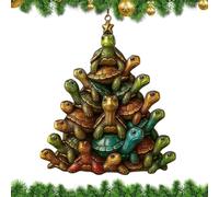 Turtle Christmas Tree Decoration - Window Hanger Acrylic 2D Tortoise Decoration, Festive Sea Animal Pendant for Door, Wall, Fireplace, Bedroom, Living Room, Home, Party Supplies