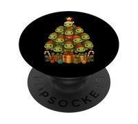 Turtle Christmas Tree Funny Turtle Xmas PopSockets Adhesive PopGrip