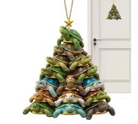 Turtle Christmas Tree Ornaments | Hangable Christmas Tree Decorations - Hangable Sea Turtle Shape Decoration 2D Acrylic for Window Door Mantel Wall Backyard Garden Home Decorators Party Planners