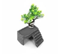 Turtle Climbing Basking Dock Ramp Hide Cave Habitat Decor With Heavy Sinkable Resin And Recessed Planting Area Suitable, Small, style to 1