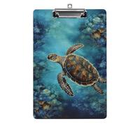 Turtle Clipboard, A4 Acrylic Clipboard with Hanging Hole, Ultra-Light Clip Board - Holds 100 Sheets, Shatterproof Document Holder for Office, 12.5" X 8.5"