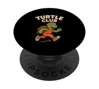 Turtle Club - Funny Slow Running Tortoise Marathon Jogging PopSockets Adhesive PopGrip