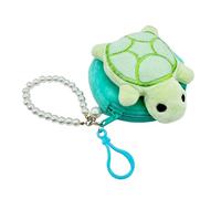 Turtle Coin Purse Keychain,Cute Plush Change Purse with Zipper Keychain,Kawaii Coin Pouches for Women, Green, Cute