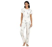 TURTLE Cotton Pyjama Set Women’s Giraffe Print - 100% Cotton Nightwear Lounge Set (XL, Cream)