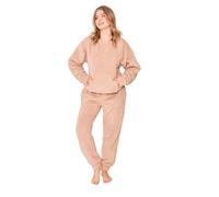TURTLE Cream Borg Crew Neck with Jogger Set Women Nightwear/Lounge Wear (XL = UK 20-22)