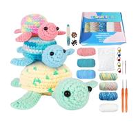 Turtle Crochet Set - 3 Sea Turtle Figures, Crochet Set for Beginners and Adults with Step by Step Video Instructions | For Children Adults Beginners Hobby Crafts Learning at Home