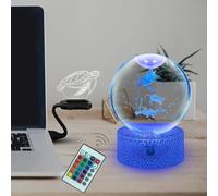Turtle Crystal Ball Lamp Sea Animal Night Light 16 Color Changing 3D Levitation Remote Control Dimmable Decoration Lamp for Home Bedroom Birthday Christmas for Kids (3.2inch)