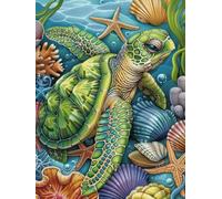 Turtle Diamond Art Kits Adults 60x90cm, 5D Diamond Painting Shell Dimond Art for Kids, DIY Full Drill Crystal Arts and Crafts Mosaic Kit, Christmas Home Decor, Gifts for 10 Year Olds Girls H5-663