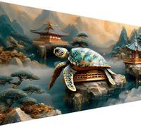 Turtle Diamond Art Kits for Adults Large 80x160cm, 5D Diamond Painting Architecture Pattern, DIY Full Drill Crystal Art Paintings Embroidery for Beginner, Gem Arts and Crafts for Room Decor,Model821
