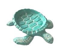 Turtle Dish - Cute Self Draining Holder With Turtle Design For Bathroom & Kitchen Sink | Resin Tray With Drainage For Countertop, Bathtub & Shower | Decorative Desktop Container