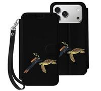 Turtle Diver Cell Phone Flip Leather Case Classic Protection Compatible with iPhone 17/17 Air/17 Pro/17 Pro Max
