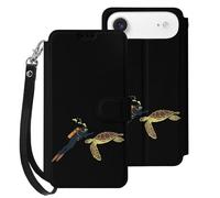 Turtle Diver Cell Phone Flip Leather Case Classic Protection Compatible with iPhone 17/17 Air/17 Pro/17 Pro Max