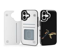 Turtle Diver Phone Case Compatible with iPhone 17/17 Air/17 Pro/17 Pro Max Flip Protective Cover with Card Holder