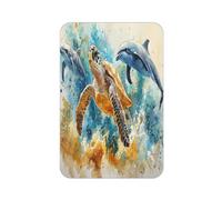 Turtle Dolphin,Sea Rectangle Full Print Fridge Magnet For Refrigerator, Whiteboard, Locker, Office And Car Decor