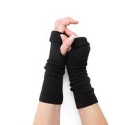 Turtle Doves Classic Cashmere Fingerless Gloves (Black)