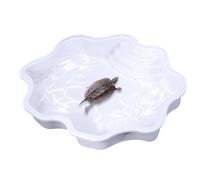 Turtle Feeding Dish - Large Reptile Food Tray Bowl With Ramp, Amphibian Habitat Meal Station | Gecko Water Basin, Tortoise Nourishment Plate, Amphibia Enclosure Accessory For Terrarium Tank Cage