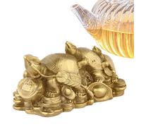 Turtle Figurines - Tortoise Sculpture Tea Pet, Decorative Animal Statues, Handcrafted Zen Tabletop Aesthetic, Meditative Focus Mindfulness Function, Desktop Ornament Accessory Category for Bookshelf