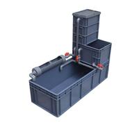 Turtle Fish Tank with Turtle Basking Platform, Aquatic Turtle Tank for Juvenile Turtle,Convenient Bottom Drainage, and Versatile Design for Aquatic Turtle Habitat gray. 80 * 60 * 34CM