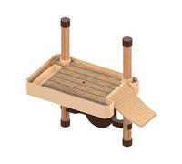 Turtle Floating Sun Plat-form, Easy Access Design, 18x12cm, Turtle Basking Platf-orm With Ladder, Tortoise Tank Accessories, Universal Reptile Enrichment, For Turtles Lizards Frogs