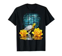 Turtle Flowers Animal Art Geometric Artwork Turtle T-Shirt