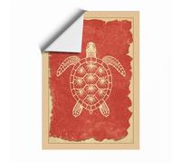 Turtle From Above Vintage Unframed Wall Art Print A4 (29.7×21cm), Wall Decor for Living Room, Bedroom, Office & Home, Art Gift