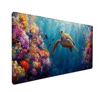 Turtle Gaming Mouse Mat, Ocean Mouse Pad Large 24x12in, Desk Mat with Non-Slip Rubber Base, Gaming Accessories, Stitched Edge Design XL Mousepad, Desk Pad, for Office, Computer Accessories, 0-9900