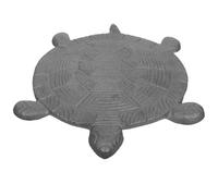 Turtle Garden Stepping Stone Cast Iron Vintage Silver Patio Decor | Textured Anti-slip Surface, Low Maintenance All-season Use, for Gardens, Pavers and Grass Edges