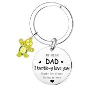 Turtle Gifts for Dad Father’s Day Gift Dad Keyring from Daughter Son I Turtle-y Love You Keychain for Daddy Christmas Birthday Gifts for Father