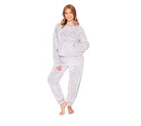TURTLE Grey Borg Crew Neck with Jogger Set Women Nightwear/Lounge Wear (M = UK 12-14)