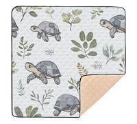 Turtle Grey Leaf Large Sturdy Baby Play Mat for Floor One-Piece Foldable Kicking Mat for Babies Infants Toddlers, 50'' x 50''para juegos de