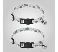 Turtle Grey Leaf Small Breed Dog Collar Quick Release Buckle Dog Collar for Dogs Girl and Boy 2 Packs