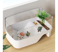 Turtle Habitat Tank, Tortoise Tank Aquarium with Anti Escape Design and Self-contained Drainage Outlet, Create Diverse and Scientifically Environment, for Turtles, Crayfish, Hermit Crabs