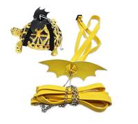 Turtle Harness and Leash with Wings, Adjustable Tortoise Walking Lead for Small Reptiles Animal Collar Leash Walking Lead Control (Yellow, S (3.1'' - 7.1''))