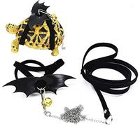 Turtle Harness and Leash with Wings Tortoise Leash Lizard Leash Tortoise Harness Strap Small Animal Adjustable Collar Leash Walking Lead Control Rope Pet Harness Leash (Black,L(15'' - 34''))