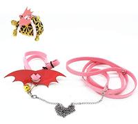 Turtle Harness and Leash with Wings Tortoise Leash Lizard Leash Tortoise Harness Strap Small Animal Adjustable Collar Leash Walking Lead Control Rope Pet Harness Leash (Pink,S (3.1'' - 7.1''))