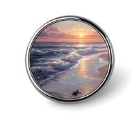 Turtle Hatchlings Crawling on The Beach Cute Button Pins Round Badge Cool Personalised Pattern Brooches for Bag Hat